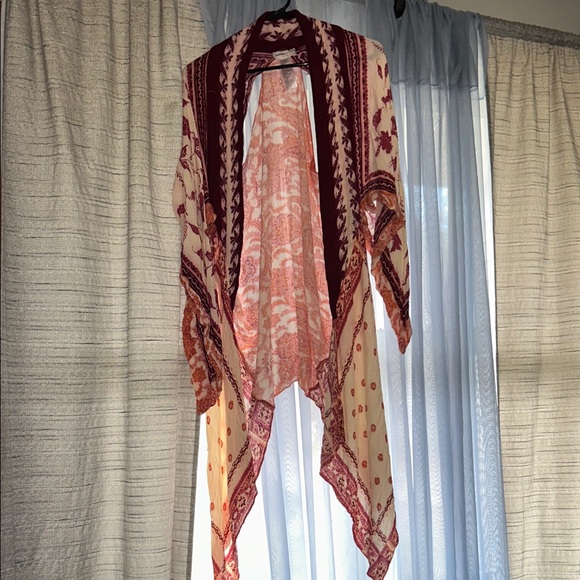 Free People Tops - Free People Bohemian Floral Kimono Cardigan